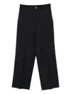 P.a.r.o.s.h Patch-pockets Virgin Wool-blend Trousers In Blue