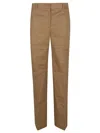 P.a.r.o.s.h Tailored Trousers With Front Crease And Belt Loops In Cammello