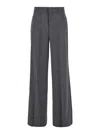 P.a.r.o.s.h Grey High-waisted Tailored Pants With Concealed Closure In Fabric Woman In Grey