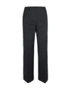 P.a.r.o.s.h Pantalone In Lana Vergine Nero In Blue