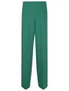 P.a.r.o.s.h Parosh Straight-leg Trousers With High Waist And Polished Draping In Verde Smeraldo