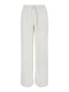 P.A.R.O.S.H WHITE STRAIGHT PANTS WITH SEQUINS IN VISCOSE WOMAN