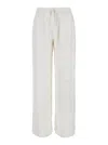 P.A.R.O.S.H WHITE STRAIGHT PANTS WITH SEQUINS IN VISCOSE WOMAN