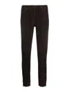 P.a.r.o.s.h Slim-cut Ankle-length Trousers In Goat Suede In Marrón