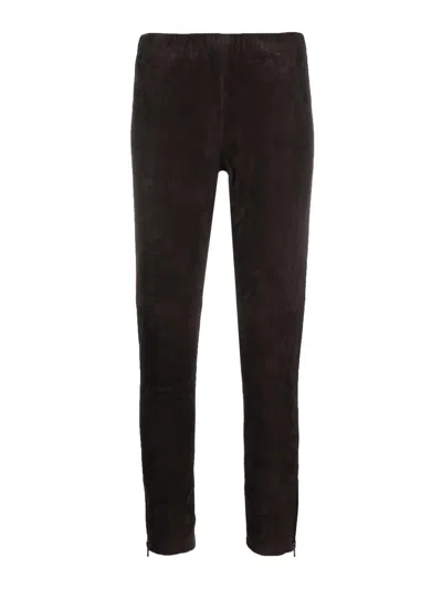 P.A.R.O.S.H PANTALONES DE CUERO - MARRÓN