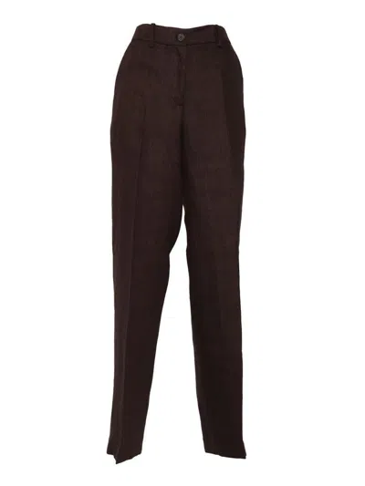 P.a.r.o.s.h . High Waist Straight Leg Trousers In Brown