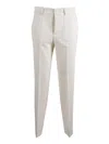P.a.r.o.s.h Tailored Pinstripe Trousers With Slim Fit In White