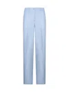 P.a.r.o.s.h . Pleated Wide-leg Trousers In Azzurro Polvere
