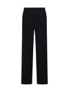 P.a.r.o.s.h Black Straight Pants With Elastic Waistband In Fabric Woman In Black
