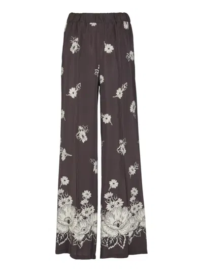 P.A.R.O.S.H FLORAL STRAIGHT TROUSERS