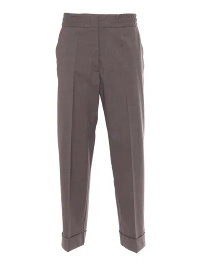 P.A.R.O.S.H BROWN WOOL TROUSERS