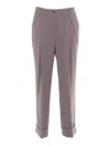 P.a.r.o.s.h Brown Wool Trousers In Gray