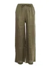 P.a.r.o.s.h . Wide-leg Pants With Relaxed Fit And Adjustable Waistband In Green