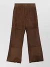 P.a.r.o.s.h Pants Wide Leg Design Front And Back Pockets In Brown