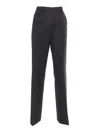P.a.r.o.s.h Black Gabardine Trousers In Black