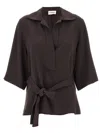 P.a.r.o.s.h Cady Belted V-neck Blouse