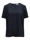 P.a.r.o.s.h High-low Hem Keyhole Back Blouse In Blue