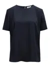 P.a.r.o.s.h High-low Hem Keyhole Back Blouse In Blue
