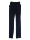 P.a.r.o.s.h Parosh Flowing Palazzo Pants With Elastic Waistband In Blue
