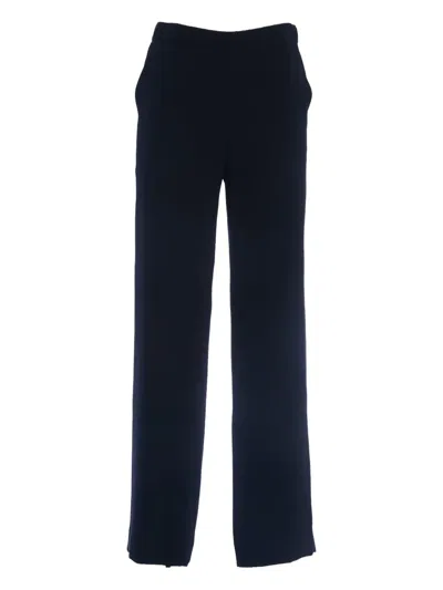 P.a.r.o.s.h Parosh Flowing Palazzo Pants With Elastic Waistband In Black