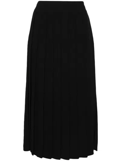 P.a.r.o.s.h . Panty Pleated Midi Skirt In Nero