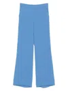P.a.r.o.s.h High-rise Wide-leg Trousers Elasticated Waist In Blue