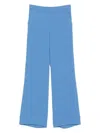 P.a.r.o.s.h High-rise Wide-leg Trousers Elasticated Waist In Blue