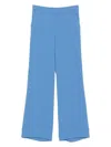 P.a.r.o.s.h High-rise Wide-leg Trousers Elasticated Waist In Blue