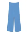 P.a.r.o.s.h High-rise Wide-leg Trousers Elasticated Waist In Blue