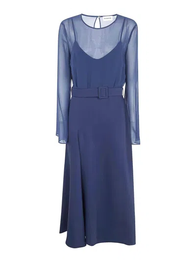 P.a.r.o.s.h Panty26 Cady Midi Dress In Blue