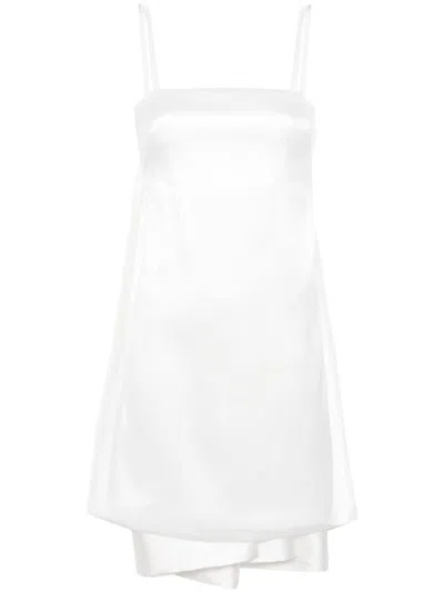 P.a.r.o.s.h Papavero Draped Mini Dress In White