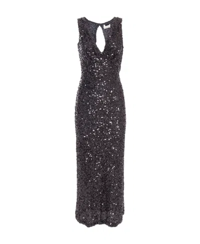P.A.R.O.S.H P.A.R.O.S.H. SEQUIN-EMBELLISHED V-NECK SLEEVELESS DRESS