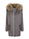 P.a.r.o.s.h Padded Cloth Parka In Brown