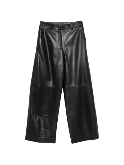 P.a.r.o.s.h Parosh Parosh Lamb Leather Trousers In Black