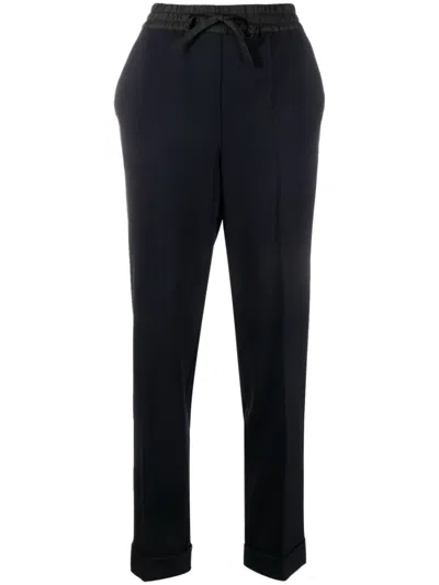 P.a.r.o.s.h Parosh Parosh Mid Rise Straight Leg Trousers In Blue