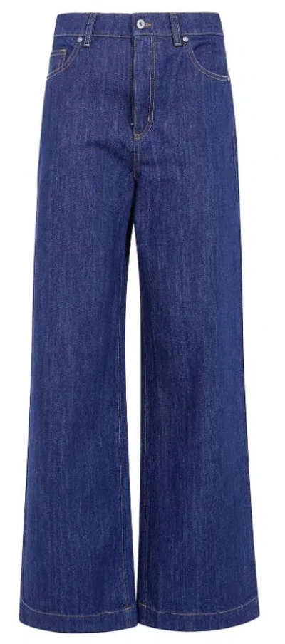 P.a.r.o.s.h Parosh Parosh Navy Cotton Trousers In Animal Print
