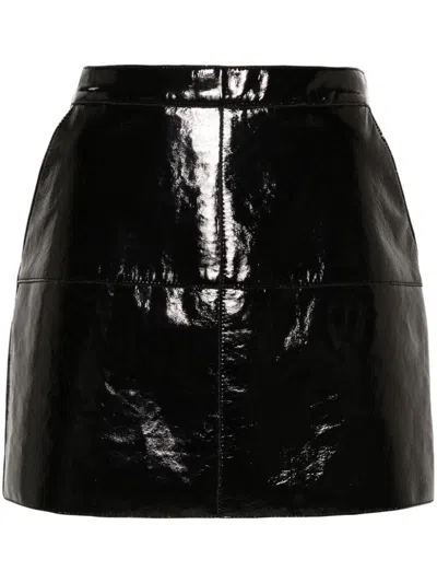 P.a.r.o.s.h Minirock In Lackoptik In Schwarz