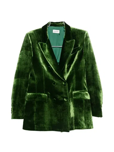 P.a.r.o.s.h Peak-lapel Double-breasted Blazer In Green