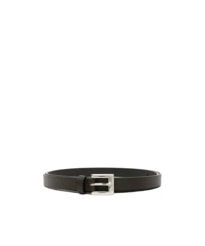 P.a.r.o.s.h Pebbled Leather Belt In Black