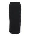 P.a.r.o.s.h Black Skirt With High Elastic Waist And Straight Hem In Wool And Cashmere Stretch Woman In Black