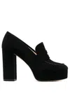 P.a.r.o.s.h . Penny-slot 115mm Suede Platform Sandals In Nero