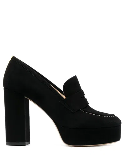 P.A.R.O.S.H PENNY-SLOT 115MM SUEDE PLATFORM SANDALS