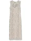 P.a.r.o.s.h Light Grey Lace Midi Dress In Grey