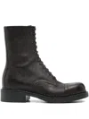 P.a.r.o.s.h Perforated-detail Lace-up Boots In Brown
