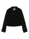 P.a.r.o.s.h Peter Pan-collar Button-up Jacket In Black