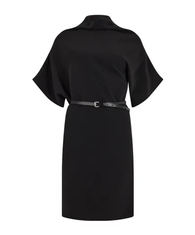 P.a.r.o.s.h . Phedra Belted Midi Dress In Black