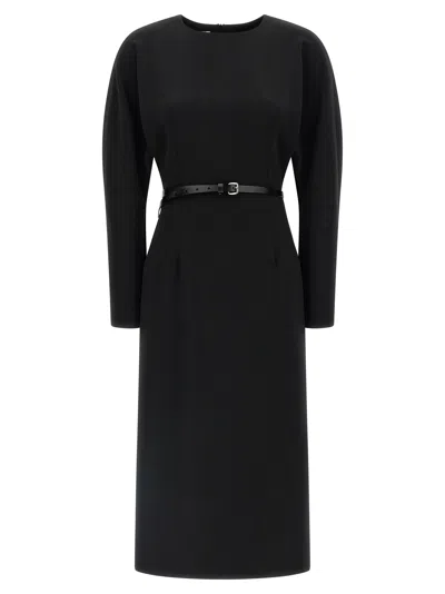 P.a.r.o.s.h Phedra Belted Midi Dress In Black