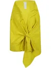 P.a.r.o.s.h Parosh Wrap Skirt With Sculptural Design And Knot Detail In Yellow