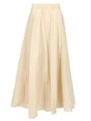 P.a.r.o.s.h Flared Design Skirt With Side Slit Pockets In Beige