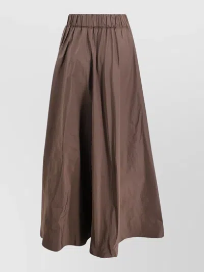 P.a.r.o.s.h Pimpy Floor Length Wide Leg Trousers In Brown